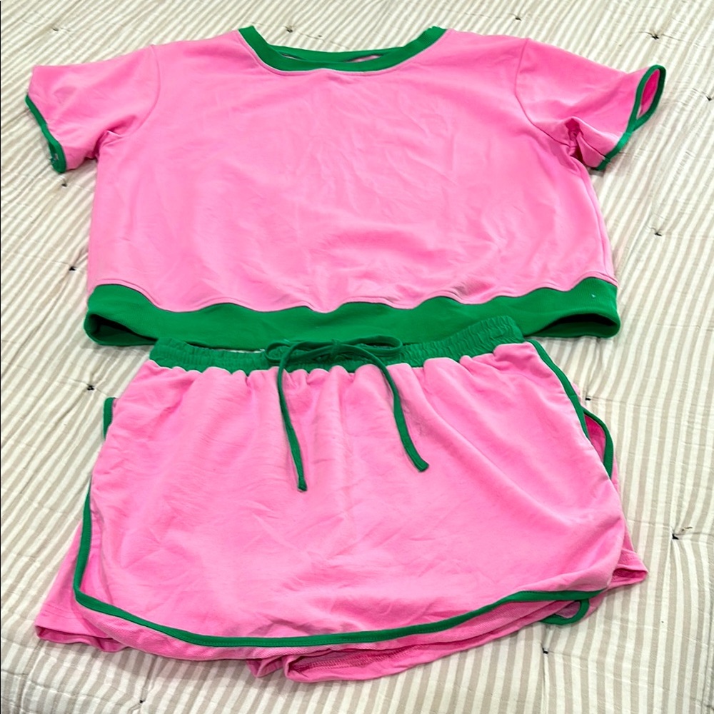 Pink and Green Kids Pajama Set